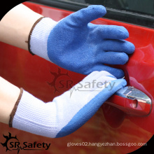 SRSAFETY natural rubber palm coated poly cotton glove